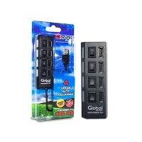 Hub Usb Global Hubusbbk-x4 4 Puertos Usb 2.0