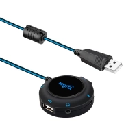 Placa De Sonido Nisuta Nscousau7h Usb A Audio 7.1 Con Hub Usb 2 Puertos