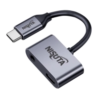 Placa De Sonido Nisuta Nscousauc Usb Tipo C A Usb Tipo C H Y Audio Auri Mic