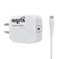 Cargador Celular Nisuta Nsfu53upc 1 Puerto Usb C Pd Port Con Cable Usb C De 1m